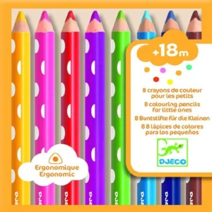 8 LAPICES DE COLORES PARA NIÑOS PEQUEÑOS