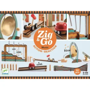 JUEGO DE ACCIÓN Y REACCIÓN ZIG AND GO MUSIC  52 PIEZAS - DJECO