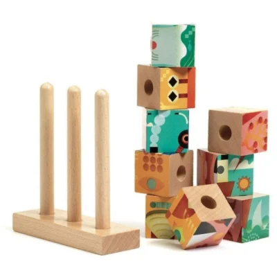 DJECO - Puzzle 9 Cubos de madera Puzz-Up Sea - Imagen 3