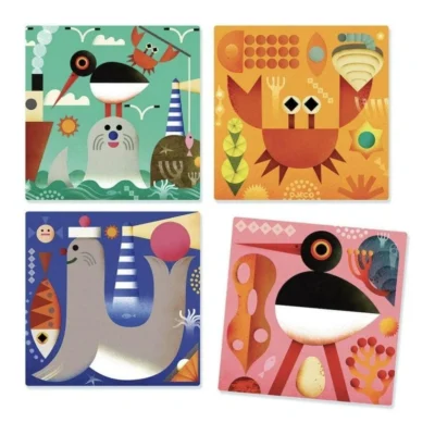 DJECO - Puzzle 9 Cubos de madera Puzz-Up Sea - Imagen 4