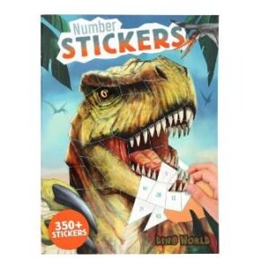 LIBRO DE PEGATINAS CON NÚMEROS DINO WORLD