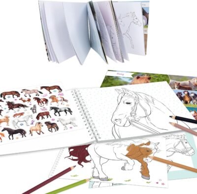 MISS MELODY LIBRO PARA COLOREAR CABALLOS CON STICKERS - Imagen 3