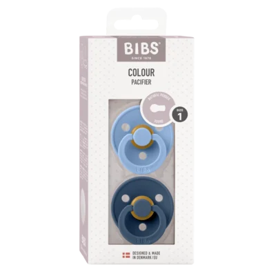 CHUPETE BIBS COLOUR X2 | SKY BLUE & STEEL BLUE  | REDONDO | TALLA 1 - Imagen 3