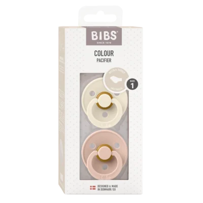CHUPETE BIBS COLOUR X2 | IVORY & BLUSH | REDONDO | TALLA 1