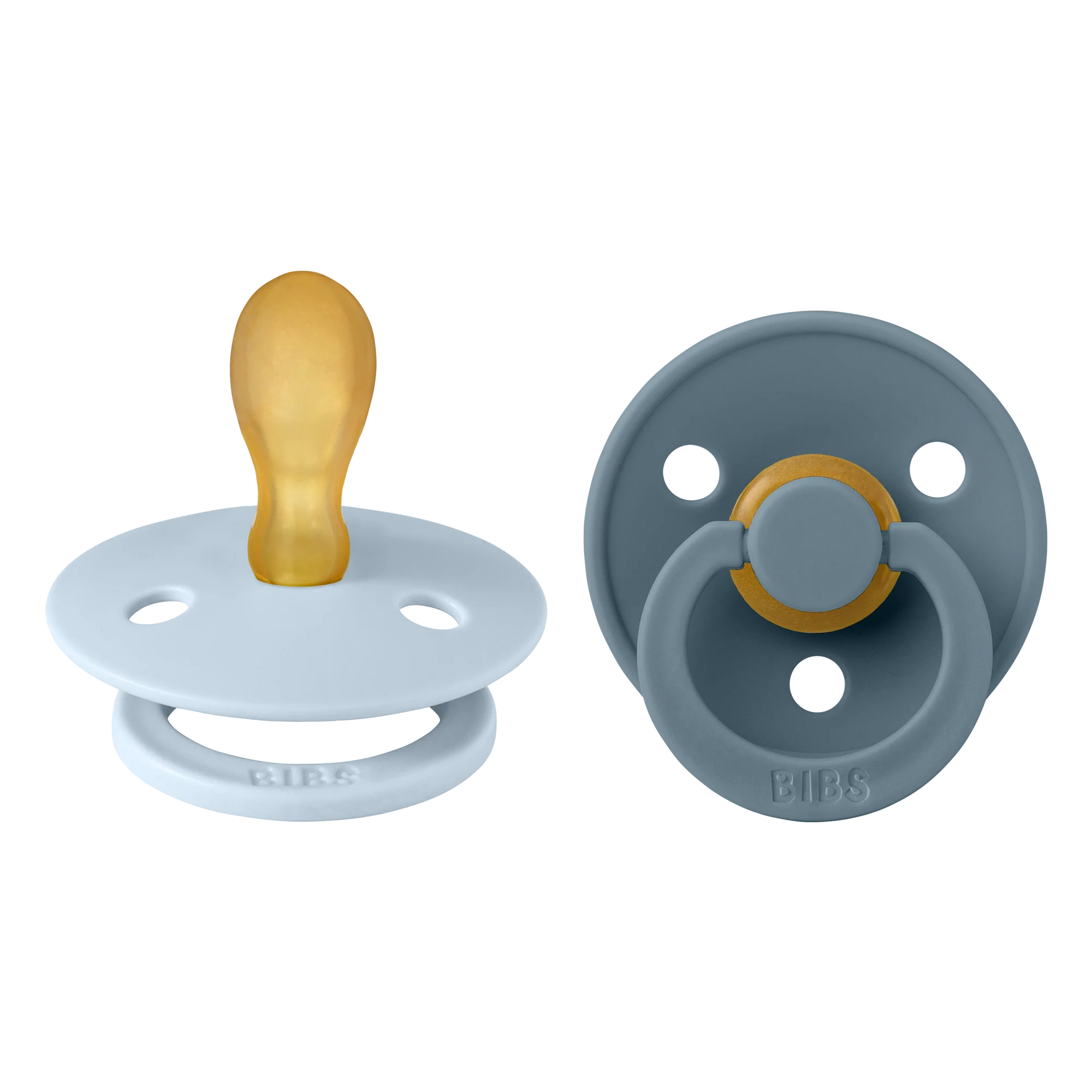 CHUPETE BIBS COLOUR X2 | IRON & BABY BLUE | REDONDO | TALLA 2