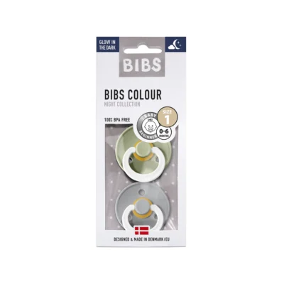 CHUPETE BIBS COLOUR X2 | SAGE & CLOUD GLOW NIGHT | REDONDO | TALLA 1 - Imagen 4