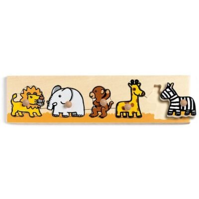DJECO - Puzzle Madera Botones Animales Sabana