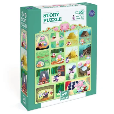 DJECO - Puzzle de historia los Tres Cerditos 35pcs - Imagen 2