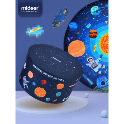 PUZZLE 150PCS REDONDO, VAGANDO EN EL ESPACIO - Imagen 2