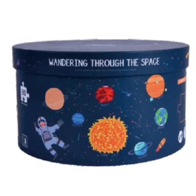 PUZZLE 150PCS REDONDO, VAGANDO EN EL ESPACIO - Imagen 3