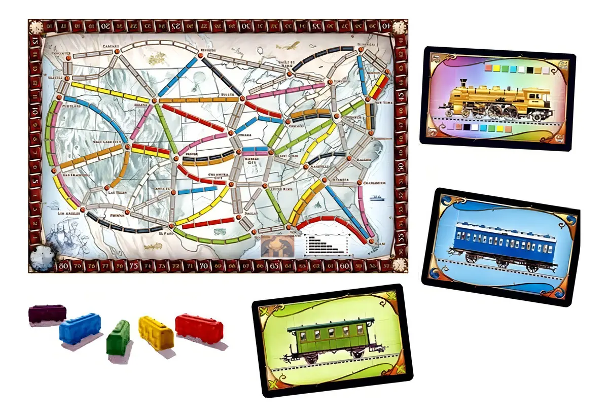 JUEGO DE MESA AVENTUREROS AL TREN AMERICA - Imagen 2