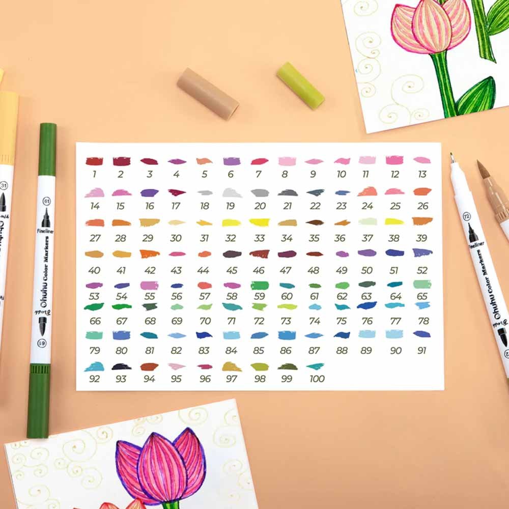 OHUHU MAUI 160 MARCADORES A BASE DE AGUA (ESTUCHE VERDE) PINCEL&FINELINER - Imagen 3