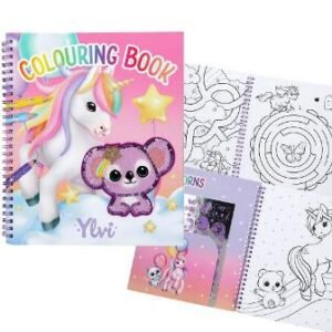 LIBRO DE COLOREAR YLVI CON UNICORNIO Y LENTEJUELAS