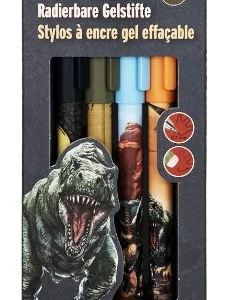 SET DE 4 LAPICES DE GEL BORRABLES ¡UN ACCESORIO PARA FANATICOS DE LOS DINOSAURIOS