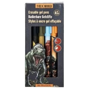 SET DE 4 LAPICES DE GEL BORRABLES DINOSAURIO