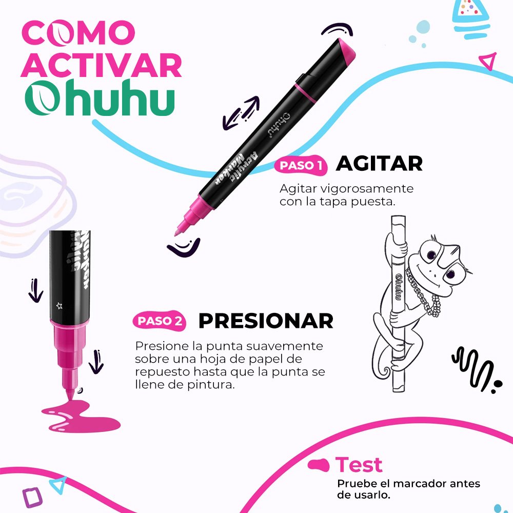 OHUHU 30 MARCADORES ACRÍLICOS PUNTA FINA Y REDONDA - Imagen 5