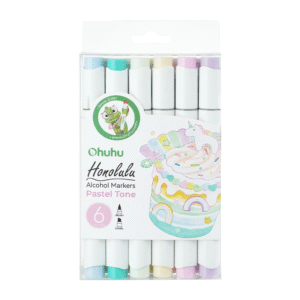 HONOLULU MARCADORES BASE ALCOHOL DE DOBLE PUNTA 6 COLORES (PASTEL)