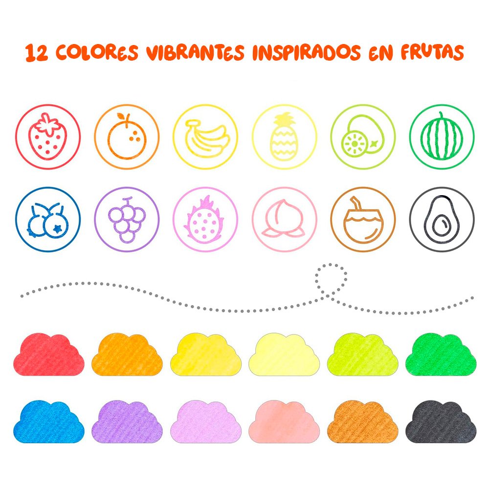 OHUHU STAMPER MARCADORES LAVABLES PARA NIÑOS 12 COLORES A BASE DE AGUA SELLO DE DOBLE PUNTA - Imagen 5