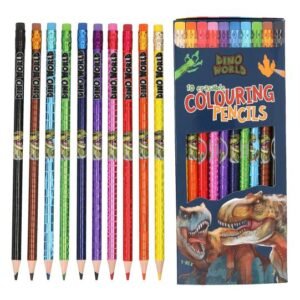 DINO WORLD 10 LAPICES DE COLORES BORRABLES