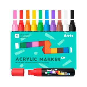 ARRTX 10 MARCADORES ACRÍLICOS JUMBO DE 15 MM