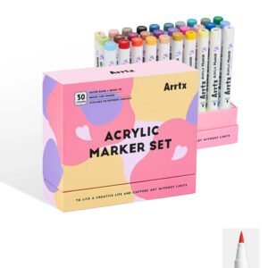 ARRTX MARCADORES ACRÍLICOS DE 30 COLORES VIBRANTES (PUNTA PINCEL)