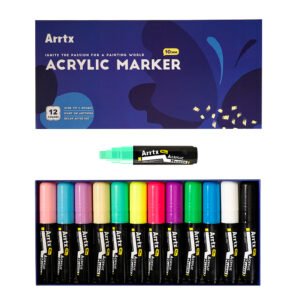 ARRTX 12 MARCADORES ACRÍLICOS JUMBO (PUNTAS ANCHAS DE 10 MM)