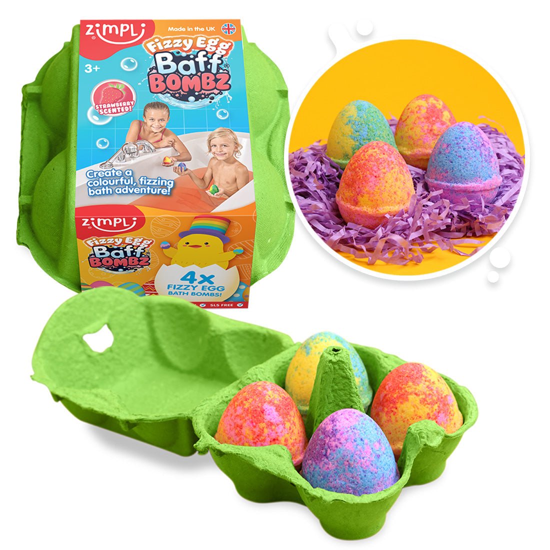 BOMBAS DE BAÑO EFERVESCENTES CON FORMA DE HUEVO PACK