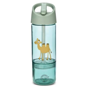 BOTELLA DE AGUA CON SNACK BOX 2 EN 1 300ML CAMELLO CELESTE