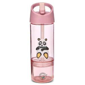 BOTELLA DE AGUA CON SNACK BOX 2 EN 1 300ML PANDA ROSA PALO