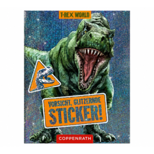 A CUIDADO PEGATINAS BRILLANTES MUNDO T REX