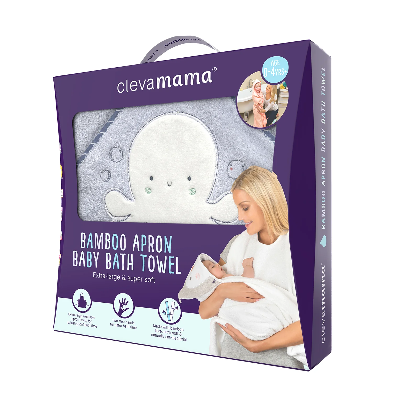 CLEVA TOALLA DELANTAL BAMBÚ CELESTE